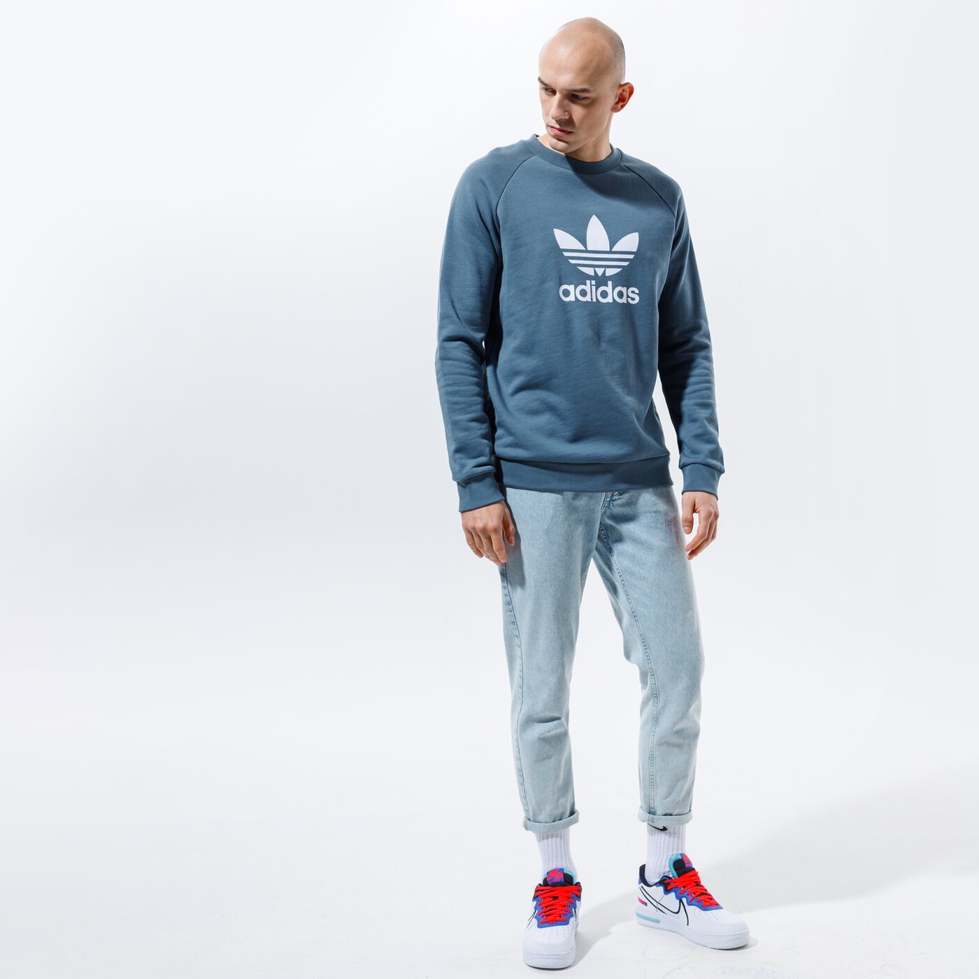 Мъжки суичър ADIDAS СУИТЧЪР TREFOIL CREW gn3471 цвят син