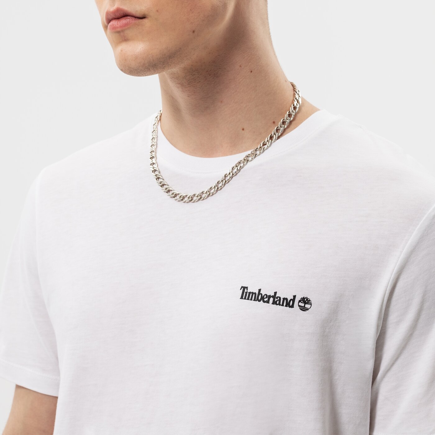 Мъжка тениска TIMBERLAND ТЕНИСКА SMALL LOGO PRINT tb0a5pgz1001 цвят бял