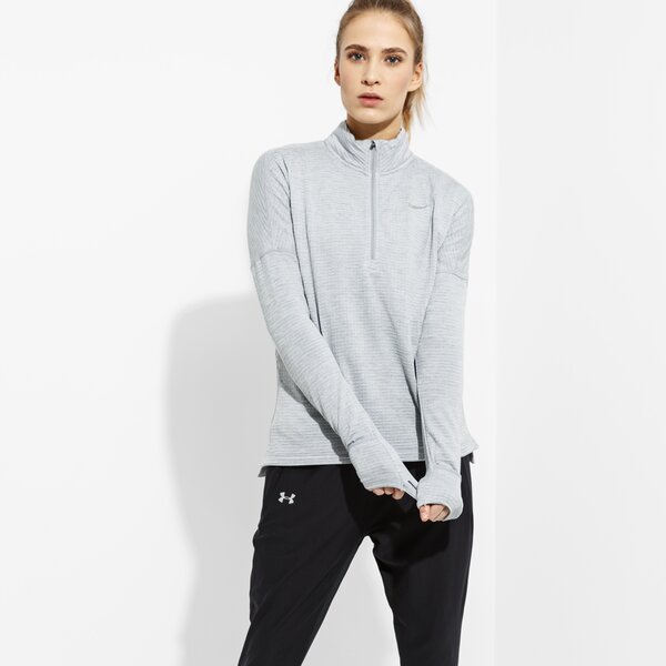 Дамски суичър NIKE СУИТЧЪР W NK THRMA SPHR ELMNT ТОП HZ 855521-012 цвят сив