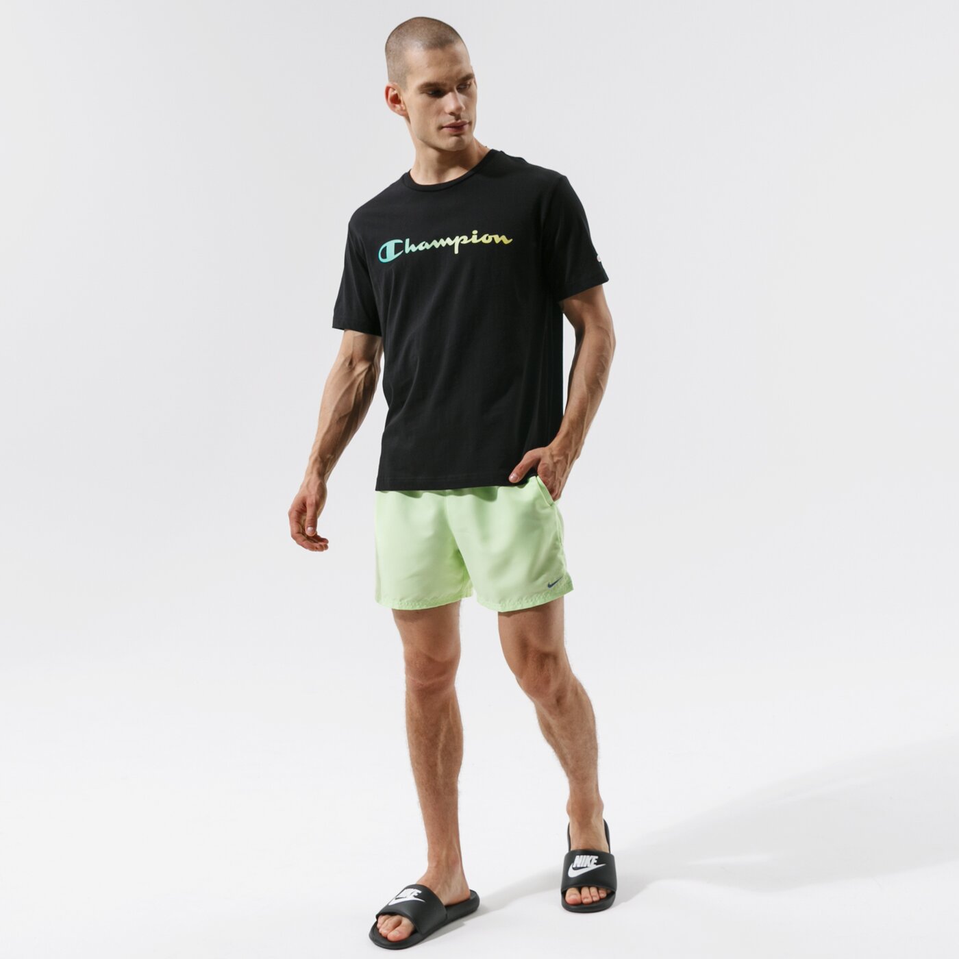 Мъжка тениска CHAMPION ТЕНИСКА CREWNECK ТЕНИСКА 215791kk001 цвят черен