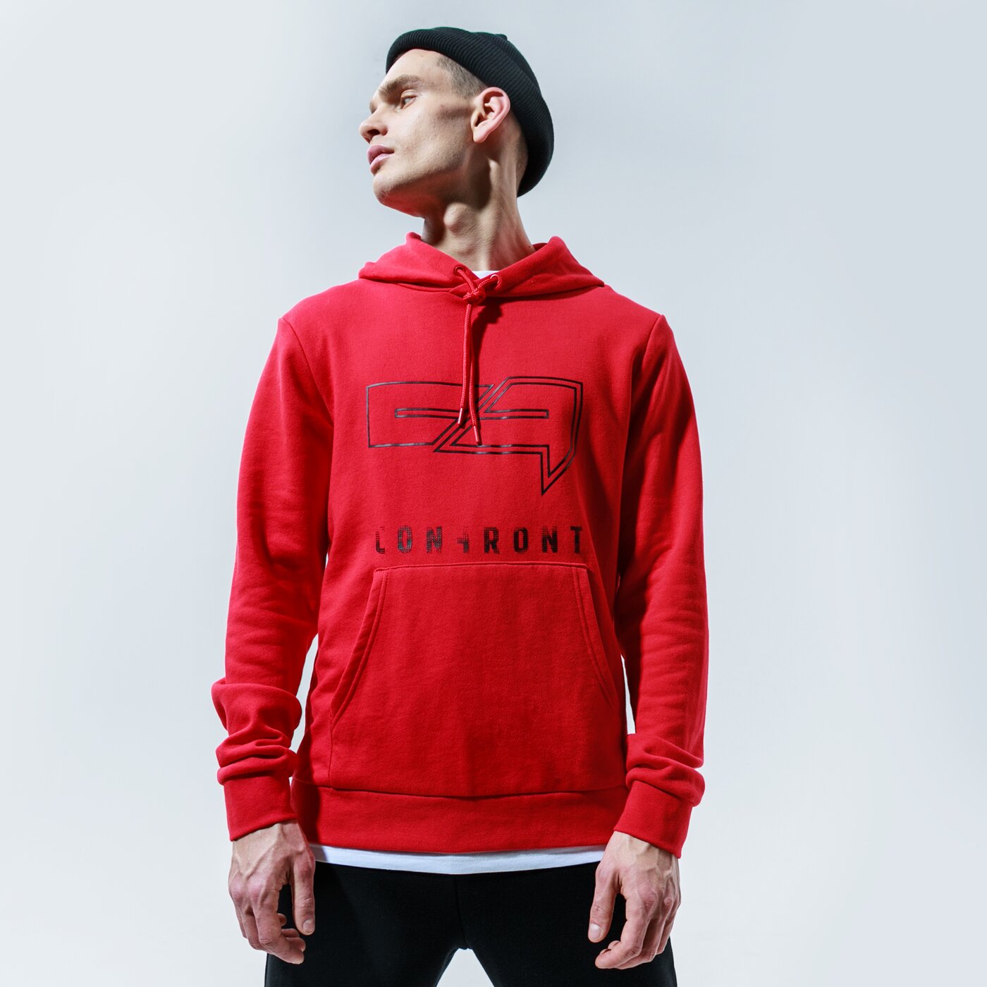 Мъжки суичър CONFRONT СУИТЧЪР С КАЧУЛКА BIG LOGO HOODY cf320blm38003 цвят червен