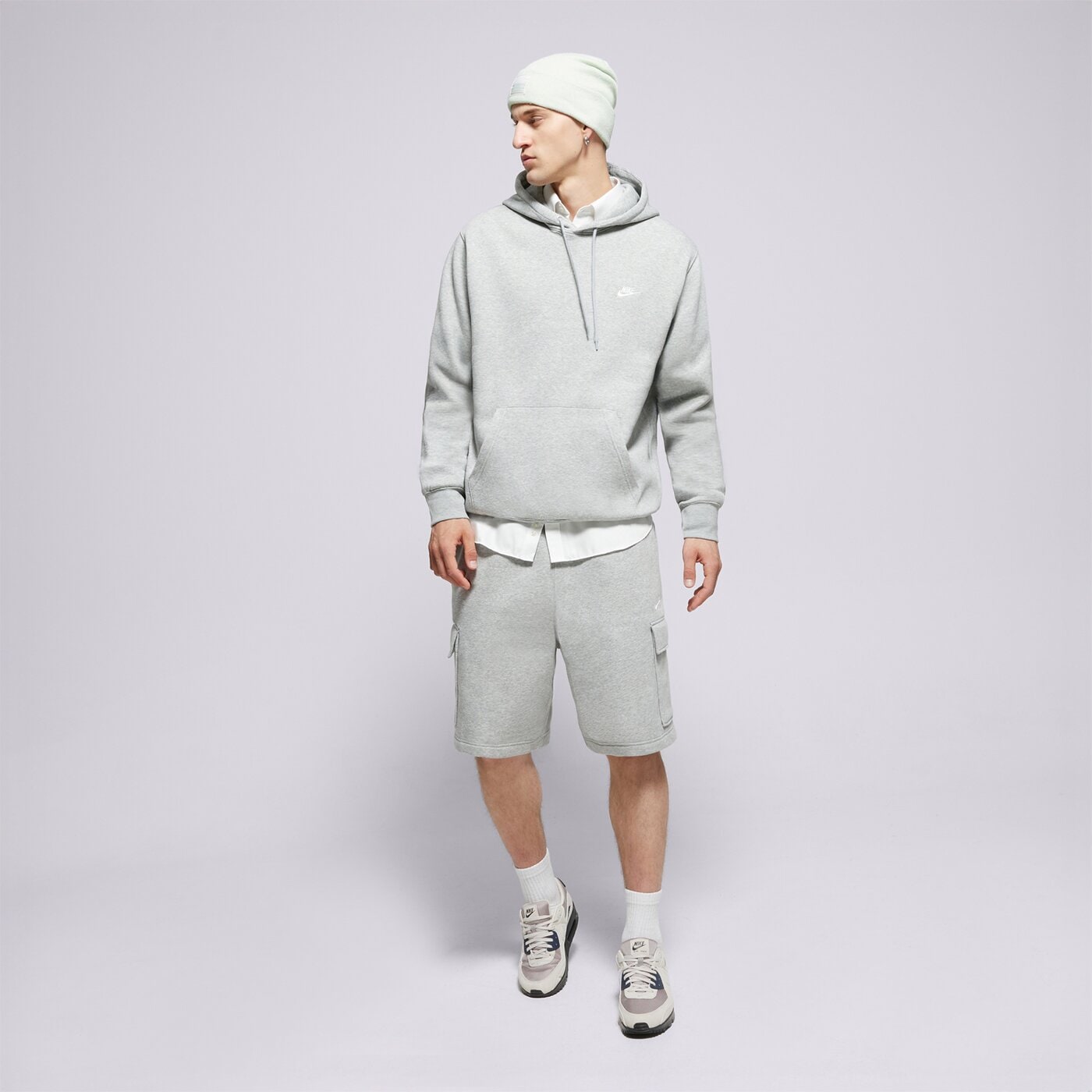 Мъжки суичър NIKE СУИТЧЪР С КАЧУЛКА M NK CLUB BB PO HOODIE fn3859-063 цвят сив
