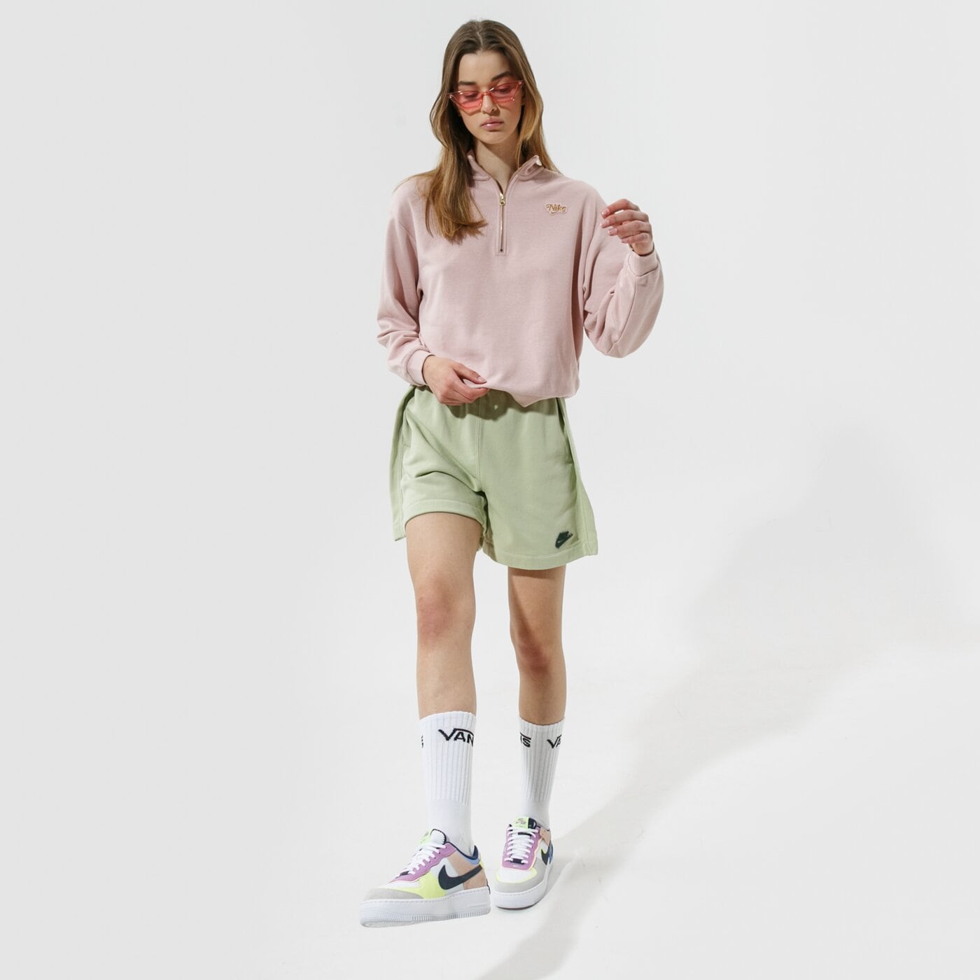 Дамски суичър NIKE СУИТЧЪР W NSW FEMME QZ FLC dc5501-601 цвят розов