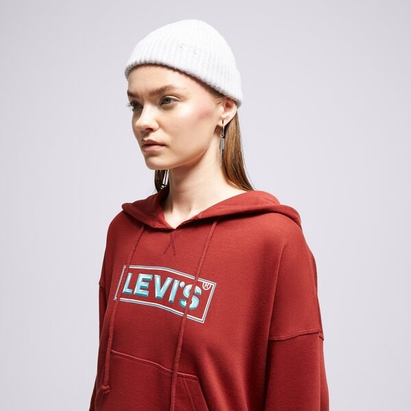 Дамски суичър LEVI'S СУИТЧЪР С КАЧУЛКА GR AUTHENTIC a5591-0007 цвят бордо