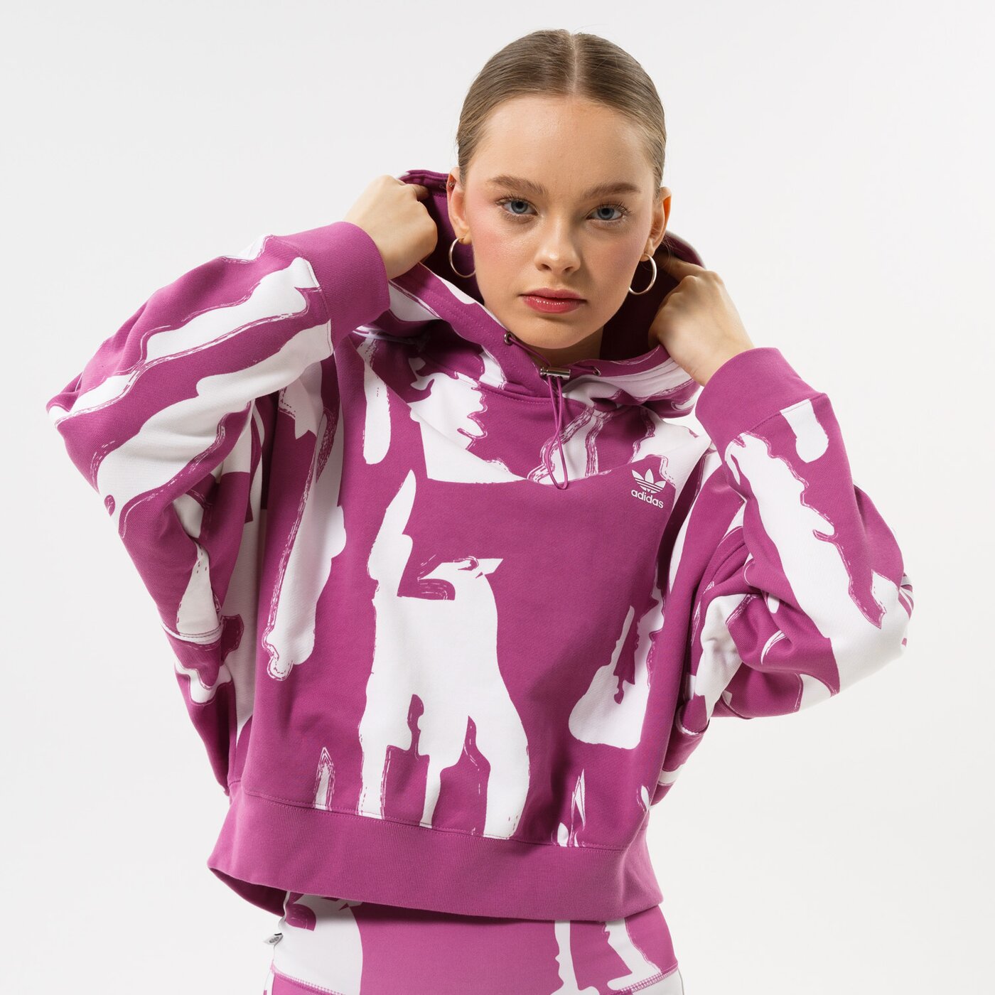 Дамски суичър ADIDAS СУИТЧЪР С КАЧУЛКА HOODIE hk5196 цвят розов