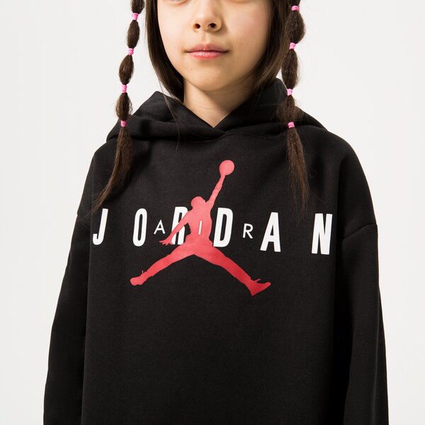 Детски суичър JORDAN СУИТЧЪР С КАЧУЛКА JUMPMAN SUSTAINABLE GIRL 45b914-023 цвят черен