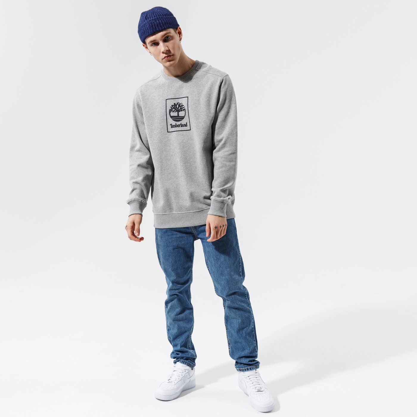 Мъжки суичър TIMBERLAND СУИТЧЪР TREE LOGO CREW MEDIUM GREY HEATHER tb0a5pj80521 цвят сив