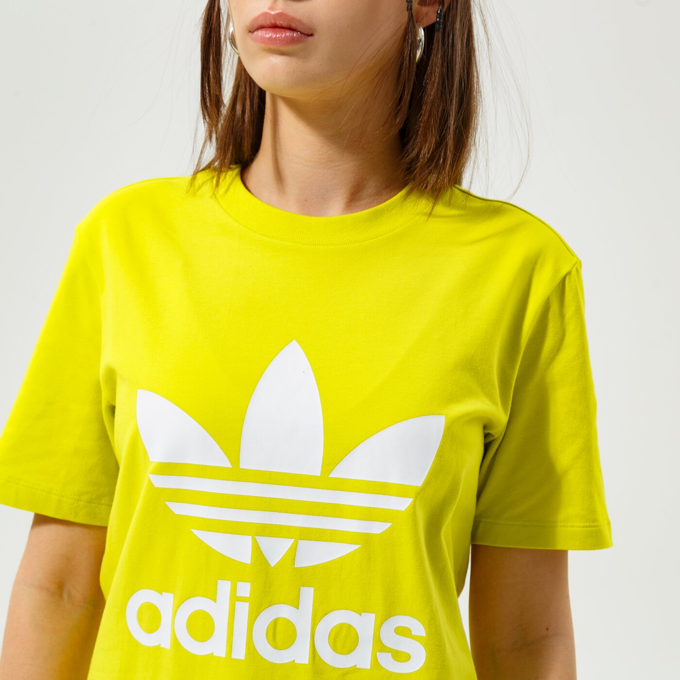 Adidas ТЕНИСКА Trefoil Tee He6872 Дамски Цвят жълт Модни Тениски Дрехи