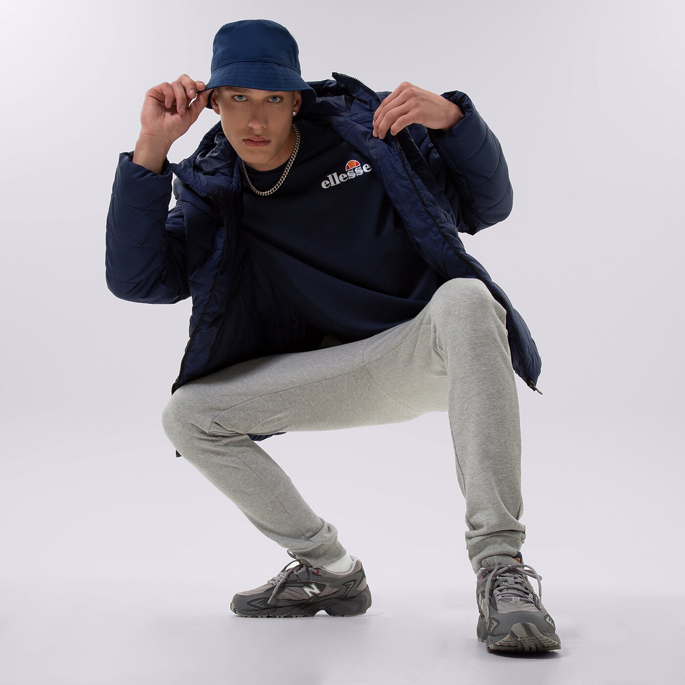 Мъжки панталони ELLESSE ПАНТАЛОНИ NIORO GREY shs08783112 цвят сив