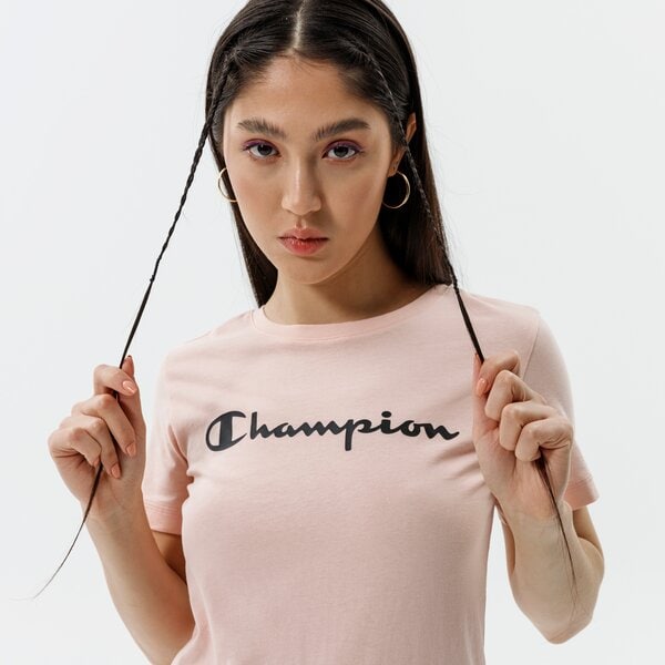Дамска тениска CHAMPION ТЕНИСКА CREWNECK ТЕНИСКА 113223ps157 цвят розов