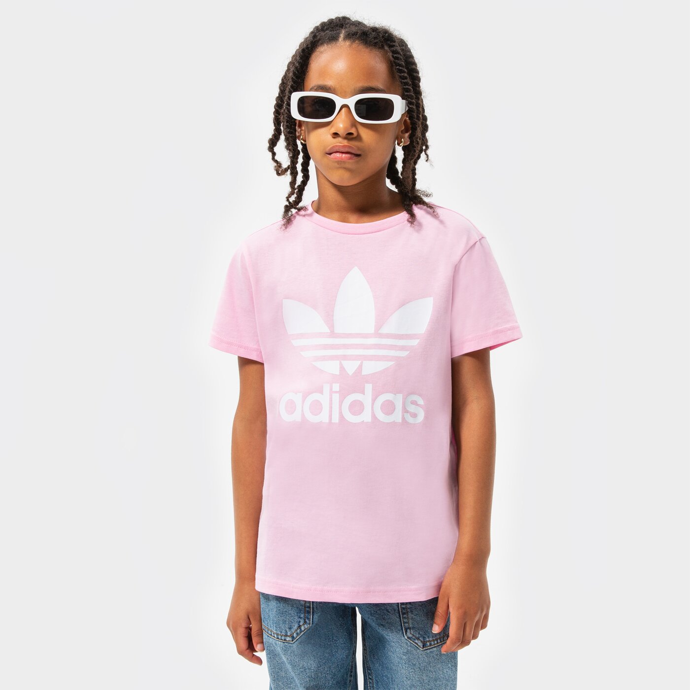 Детска тениска ADIDAS ТЕНИСКА TREFOIL GIRL hc9585 цвят розов