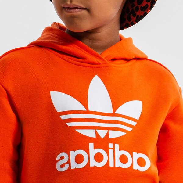 Детски суичър ADIDAS СУИТЧЪР С КАЧУЛКА TREFOIL HOODIE BOY hk0273 цвят оранжев