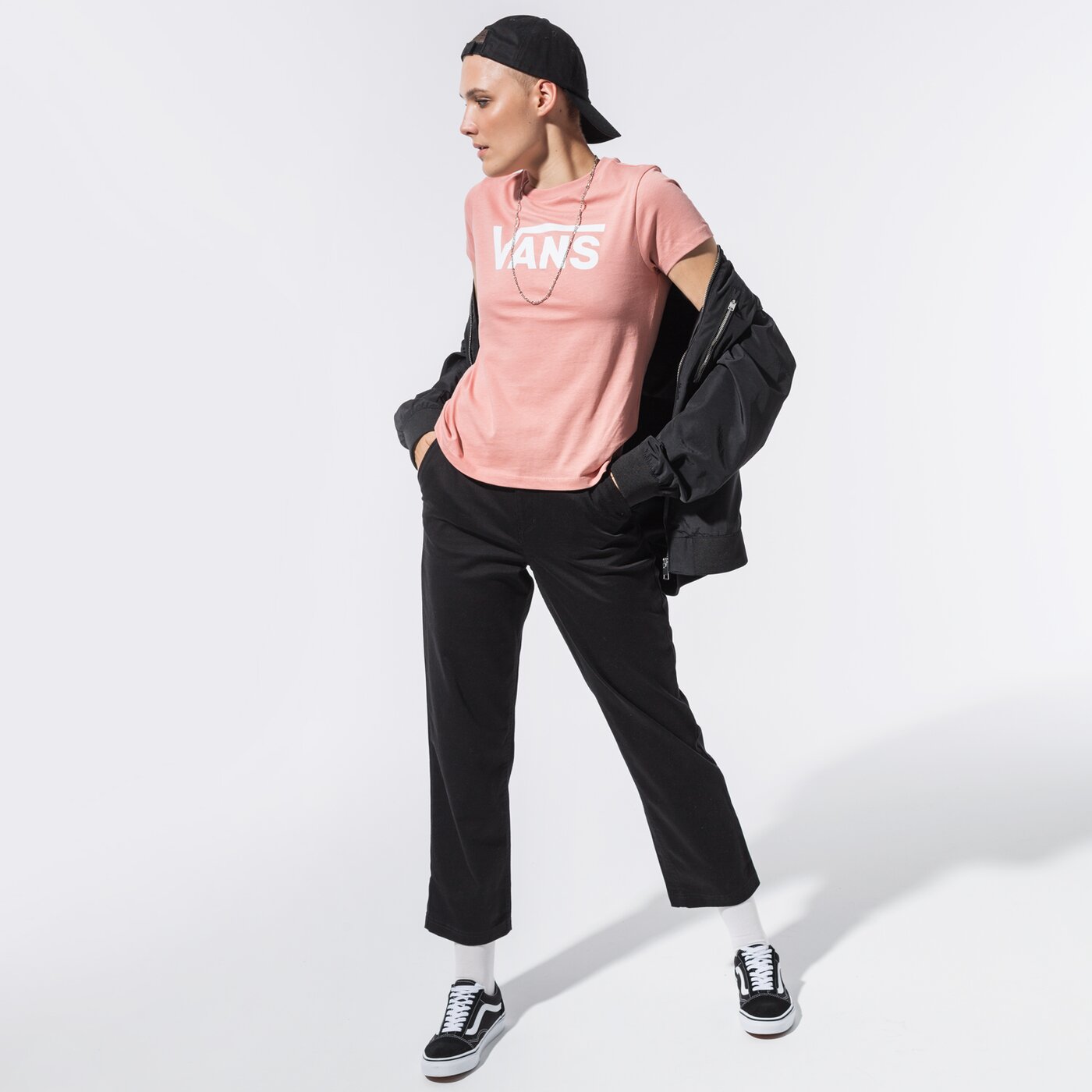 Дамска тениска VANS ТЕНИСКА FLYING V CREW TEE vn0a3up4zls1 цвят розов