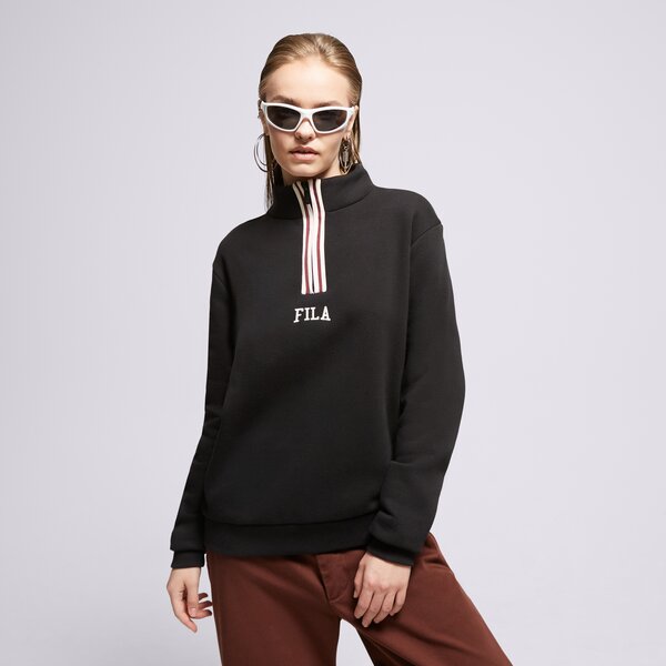 Дамски суичър FILA СУИТЧЪР STRIPE 1/4 ZP BLK/PK devineblk цвят черен