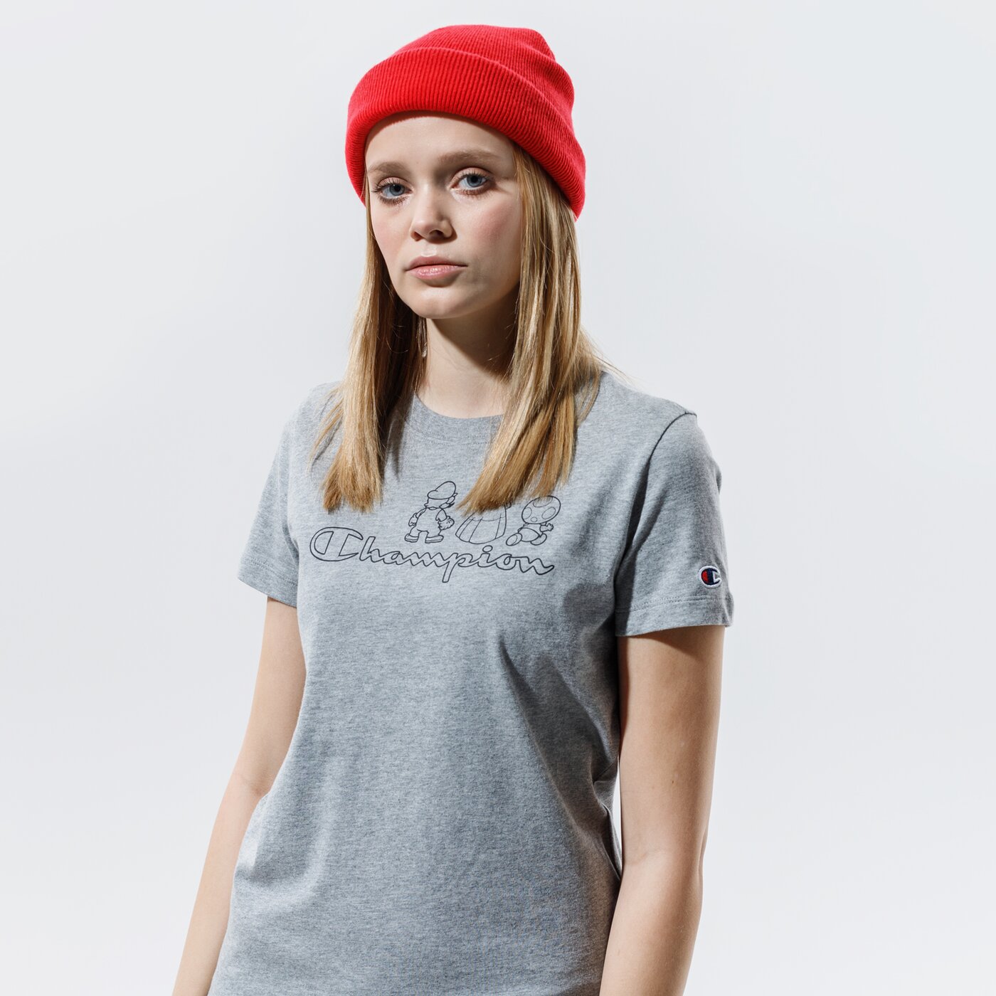 Дамска тениска CHAMPION ТЕНИСКА CREWNECK ТЕНИСКА 114714em006 цвят сив