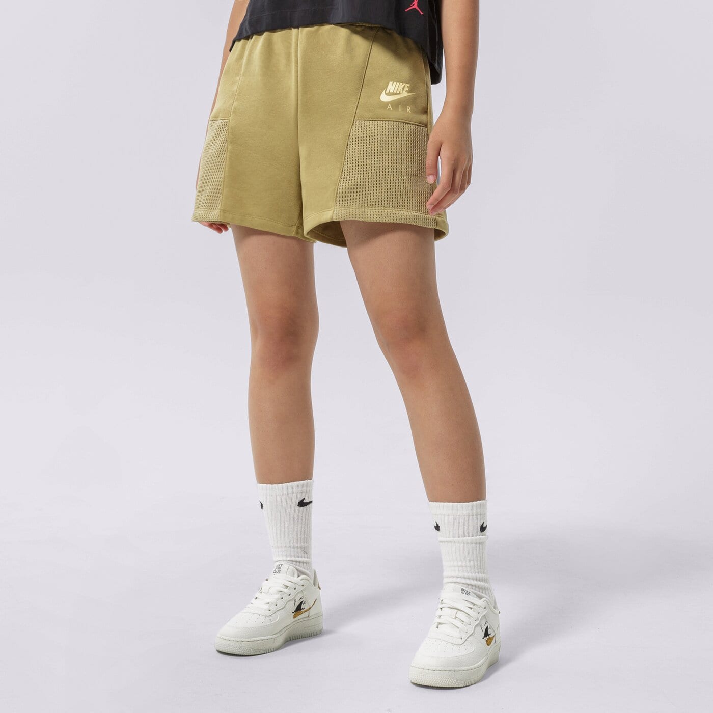 Дамски къси панталони NIKE ШОРТИ W NSW AIR FLC SHORT dm6470-769 цвят зелен
