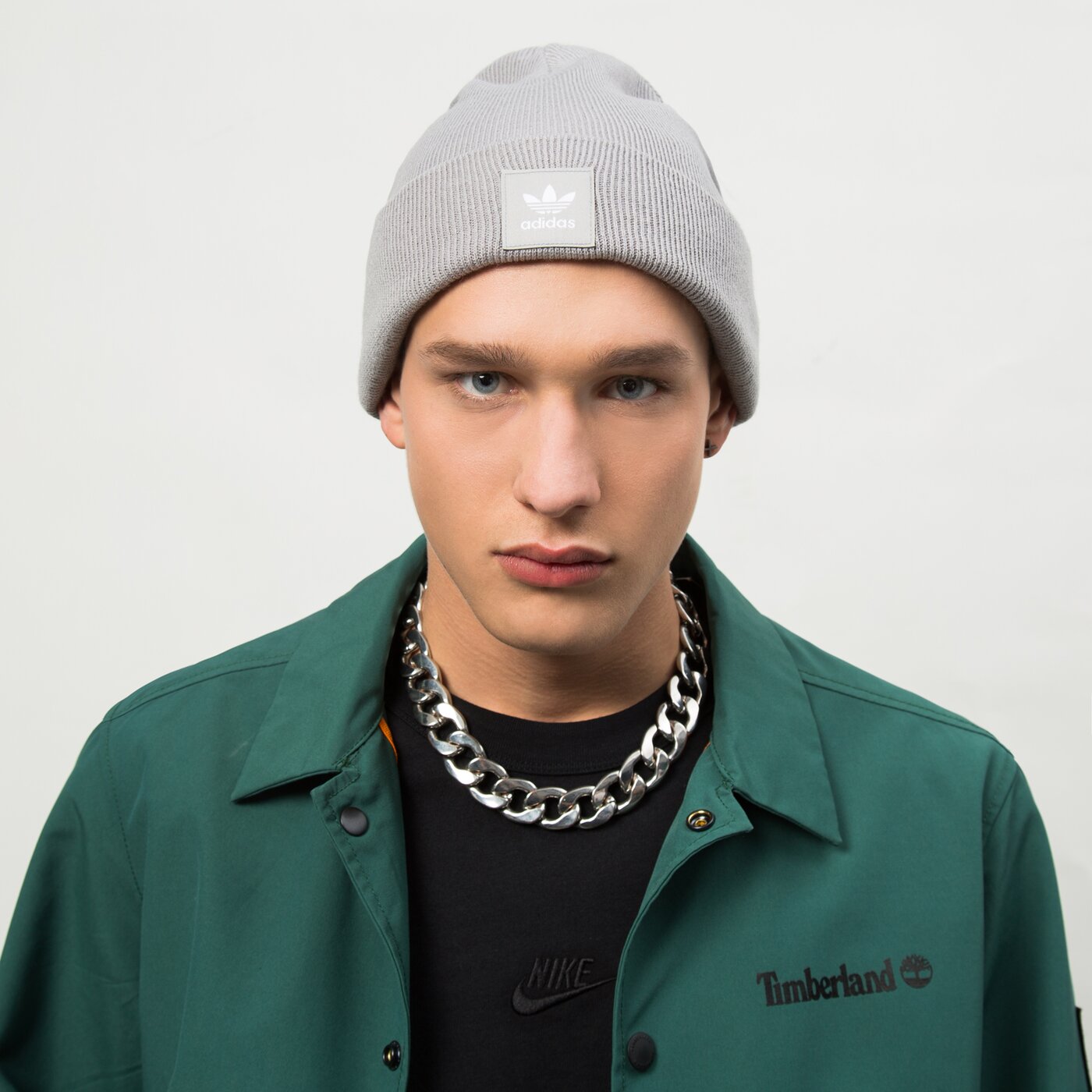 Дамска зимна шапка ADIDAS ШАПКА AC CUFF KNIT gu0289 цвят сив