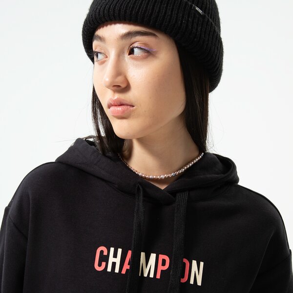 Дамски суичър CHAMPION СУИТЧЪР С КАЧУЛКА HOODED SWEATSHIRT 115991kk001 цвят черен