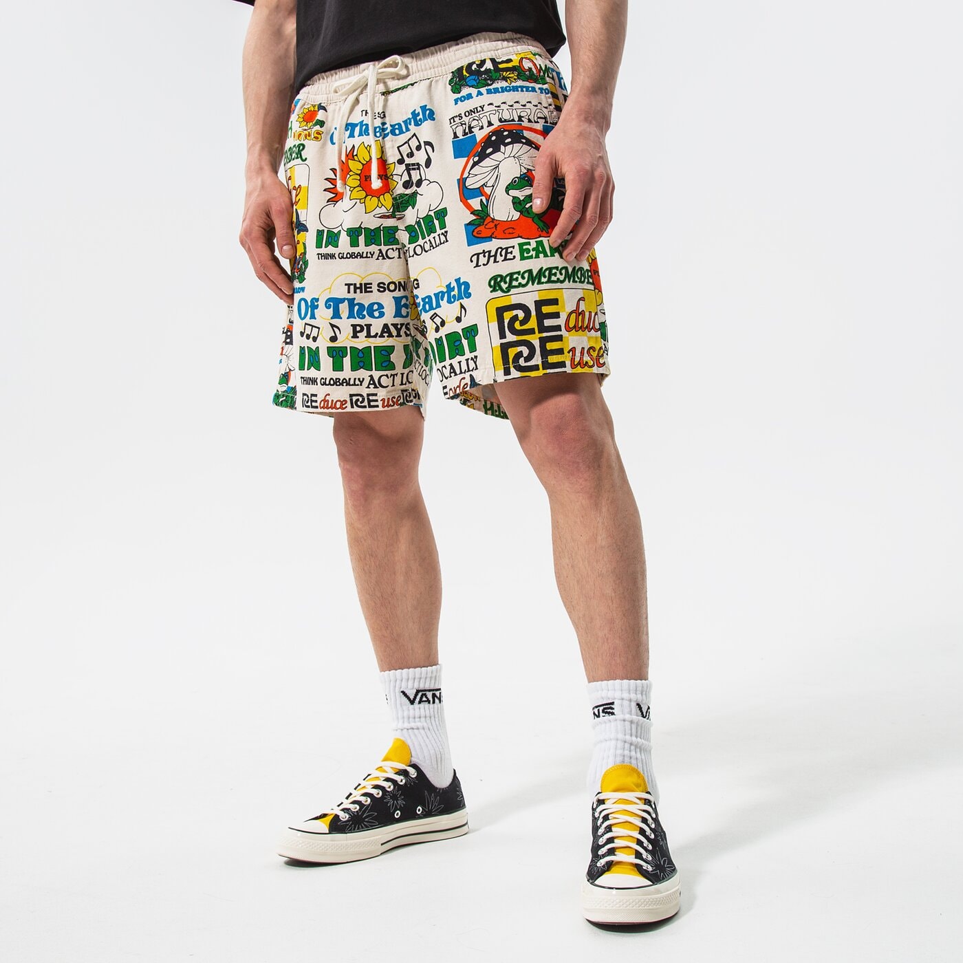 Мъжки къси панталони VANS ШОРТИ ECO POSITIVITY ELASTIC SHORT vn0a7s4u7vj1 цвят бежов