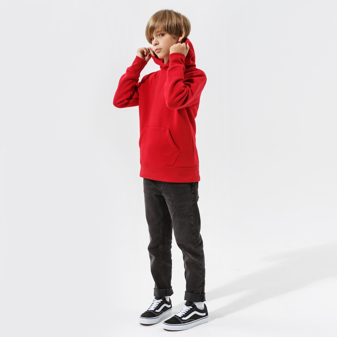 Детски суичър JORDAN СУИТЧЪР С КАЧУЛКА ESSENTIALS PO BOY 95a715-r78 цвят червен