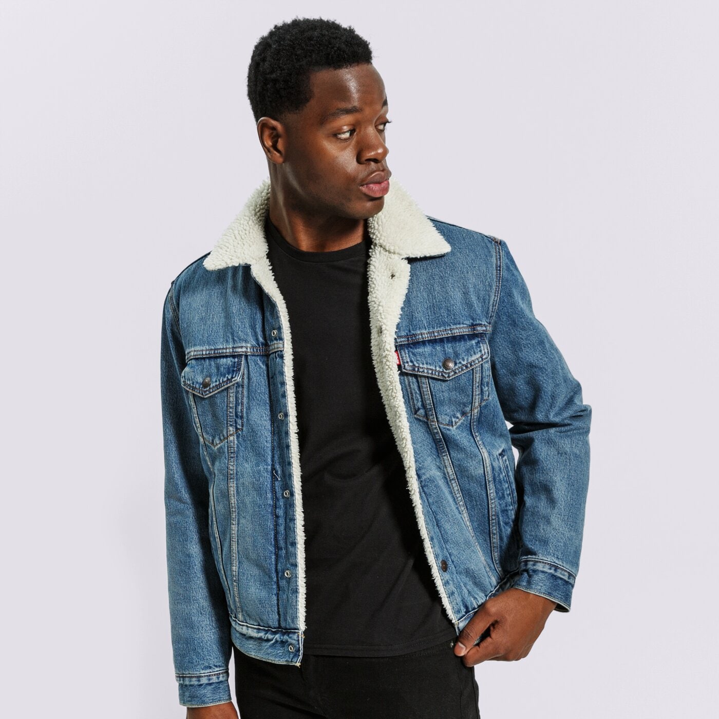 Мъжко зимно яке LEVI'S ЯКЕ TYPE 3 SHERPA TRUCKER 16365-0128 цвят син