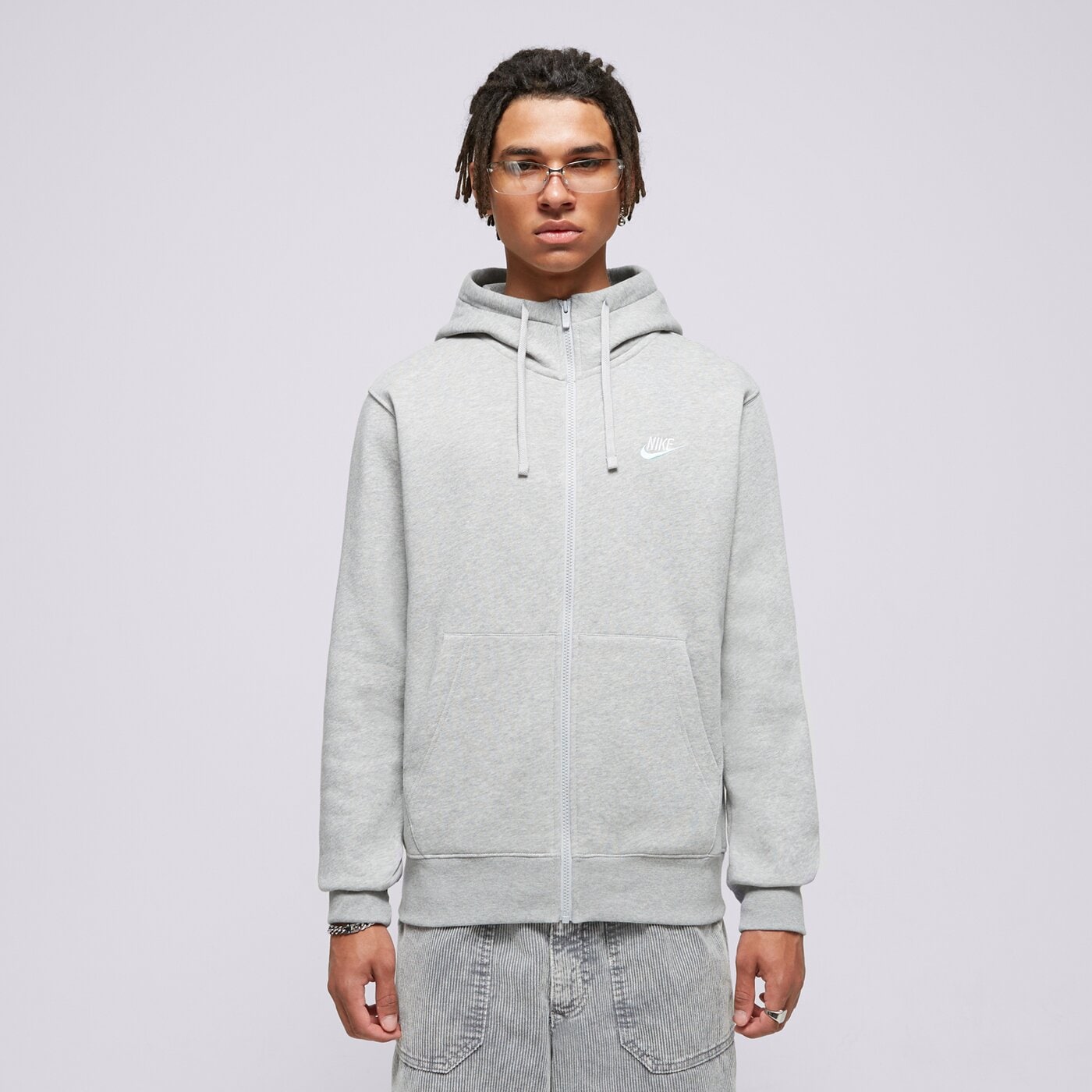 Мъжки суичър NIKE СУИТЧЪР С КАЧУЛКА M NSW CLUB DT HOODIE FZ BB ESSENTIALS dq8384-065 цвят сив