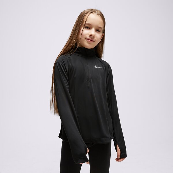 Детски суичър NIKE СУИТЧЪР (G)(F)LS HZ RUN ТОП BLK SWEATSHIRT dm8450-010 цвят черен