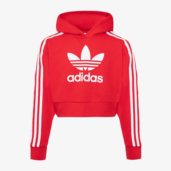 Детски суичър ADIDAS СУИТЧЪР С КАЧУЛКА CROPPED HOODIE ic3097 цвят червен