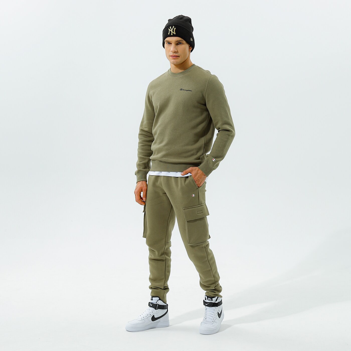 Мъжки суичър CHAMPION СУИТЧЪР CREWNECK SWEATSHIRT 214750gs044 цвят каки