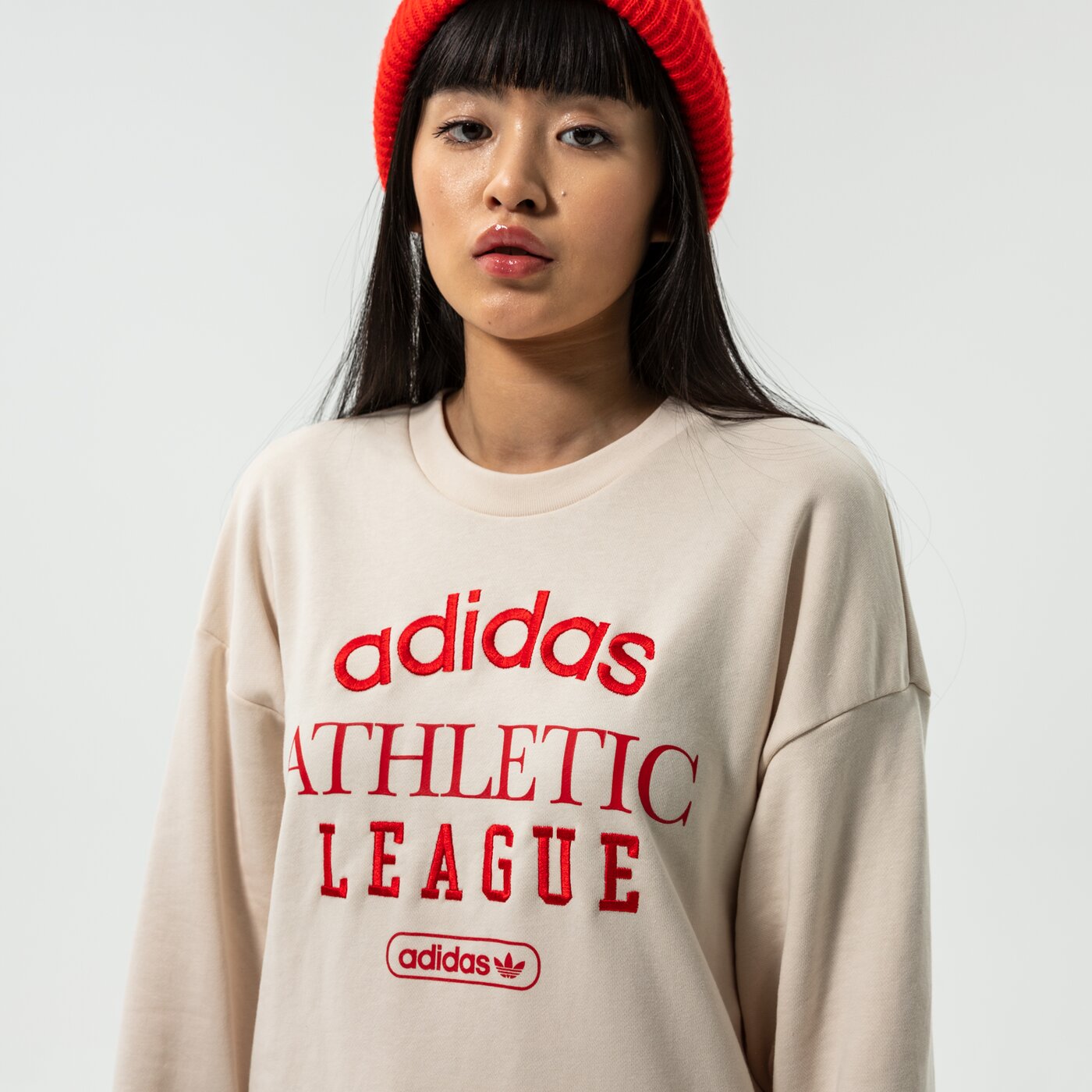 Дамски суичър ADIDAS СУИТЧЪР CREW hl0048 цвят бежов