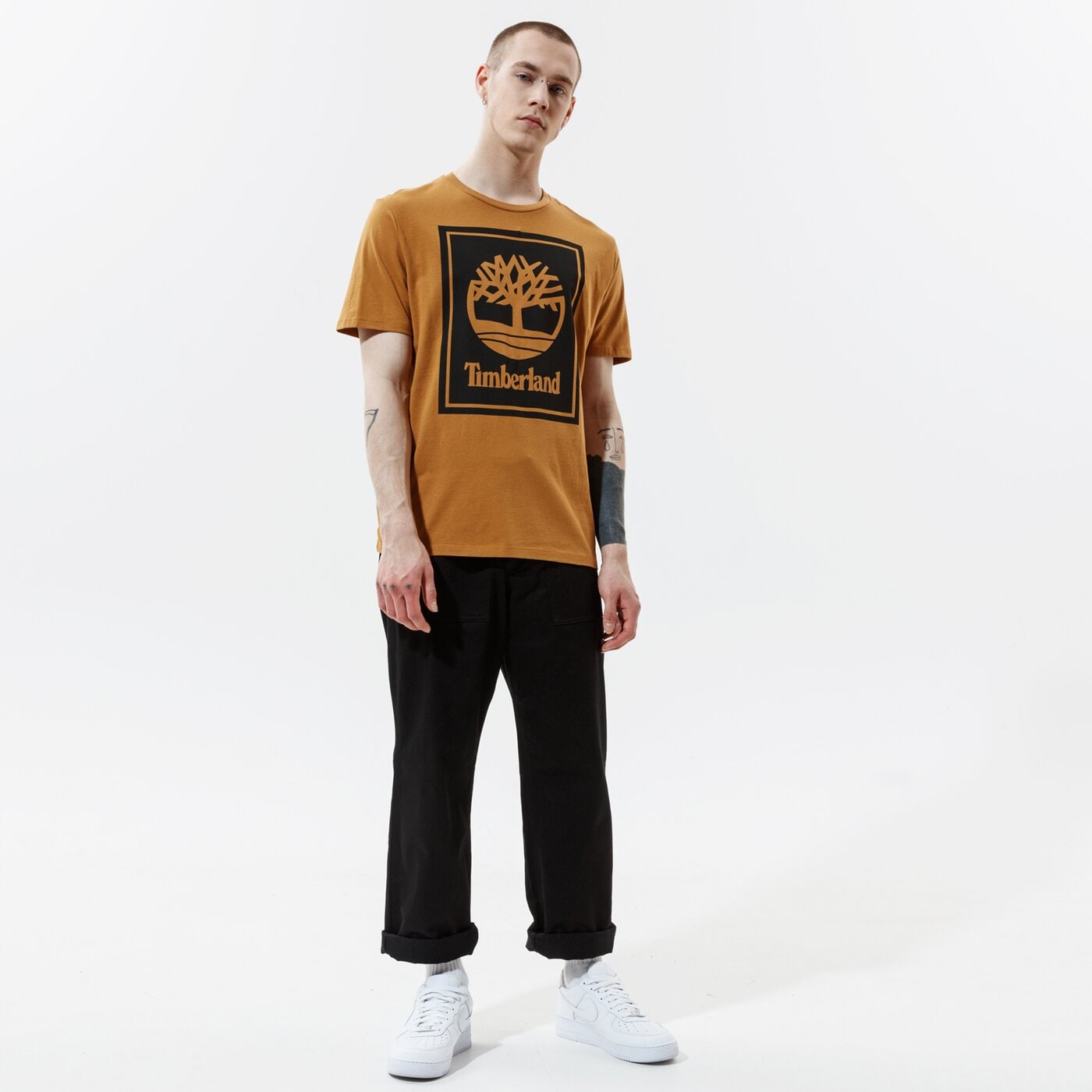 Мъжка тениска TIMBERLAND ТЕНИСКА YC SS STACK LOGO TEE (REGULAR) STACK LOGO tb0a2aj1p571 цвят кафяв