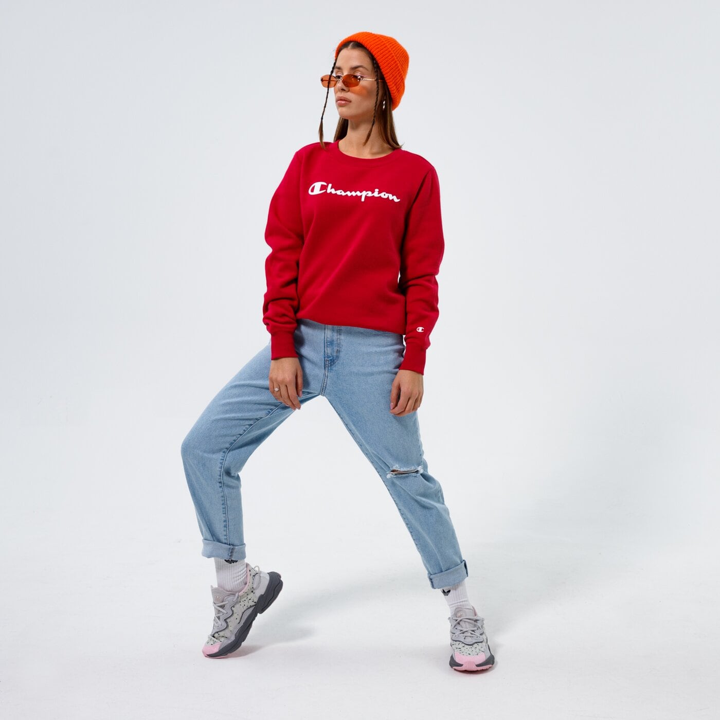 Дамски суичър CHAMPION СУИТЧЪР CREWNECK SWEATSHIRT 113210rs061 цвят бордо