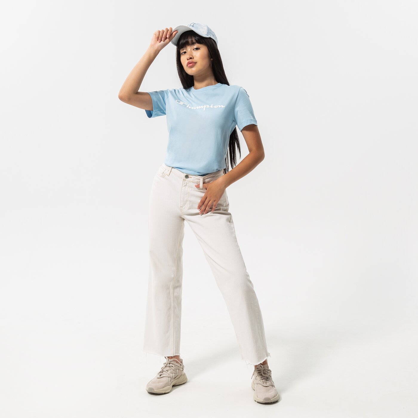 Дамска тениска CHAMPION ТЕНИСКА SCRIPT LOGO ТЕНИСКА 114911bs151 цвят син