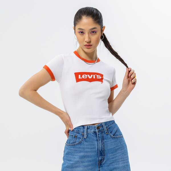 Дамска тениска LEVI'S ТЕНИСКА GRAPHIC RINGER MINI TEE a3523-0004 цвят бял