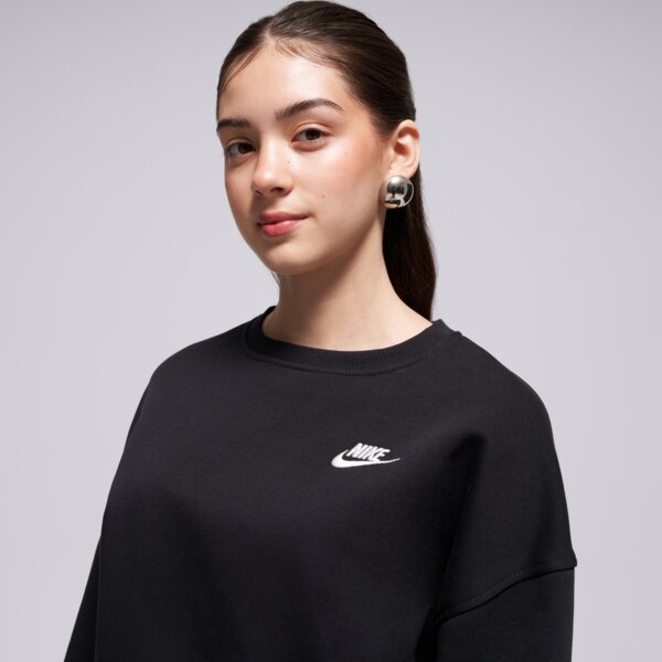 Детски суичър NIKE СУИТЧЪР G NSW CLUB FLC BXY CRW LBR GIRL fz9244-010 цвят черен