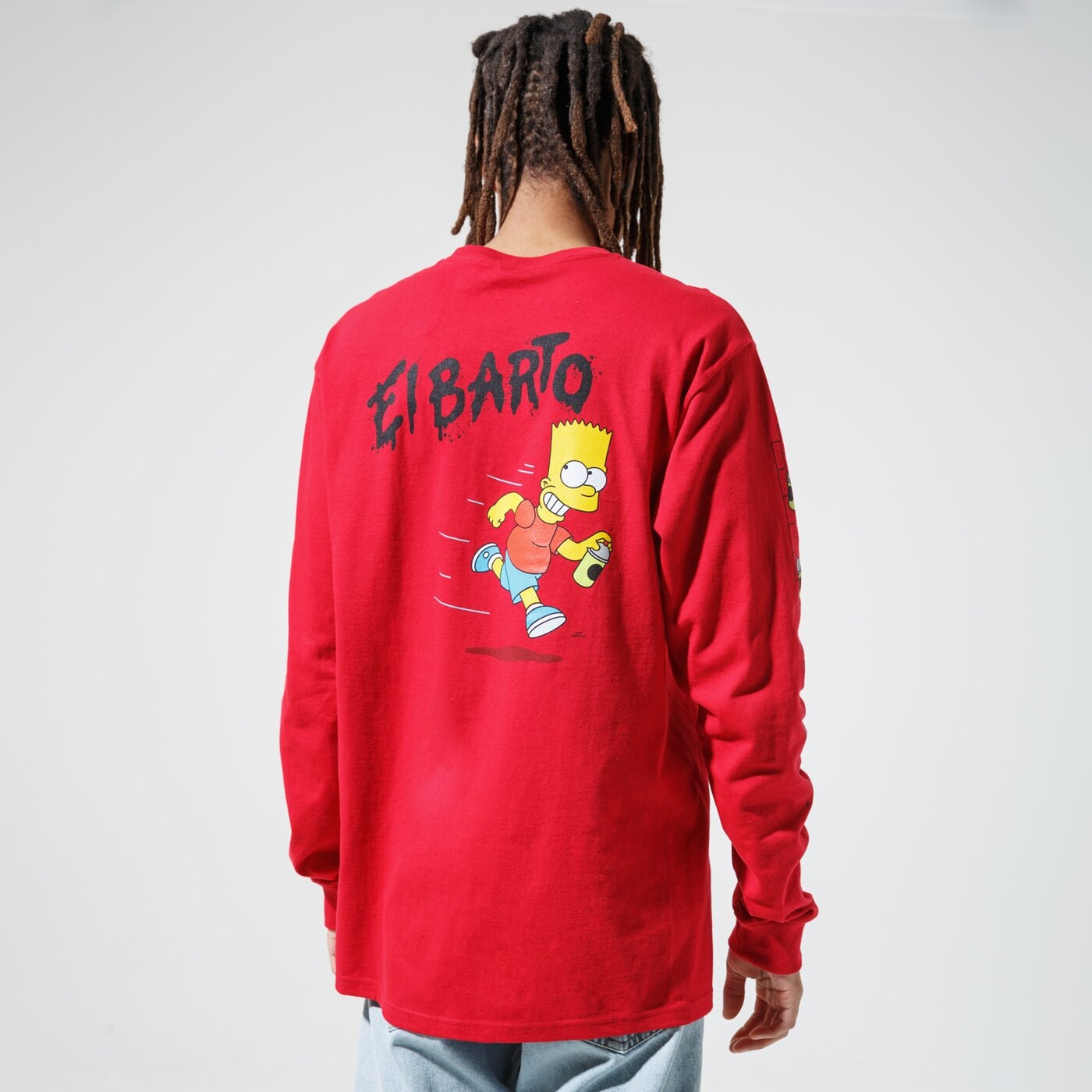 Мъжка тениска VANS ТЕНИСКА VANS X THE SIMPSONS EL BARTO LS vn0a4rtn17a цвят червен