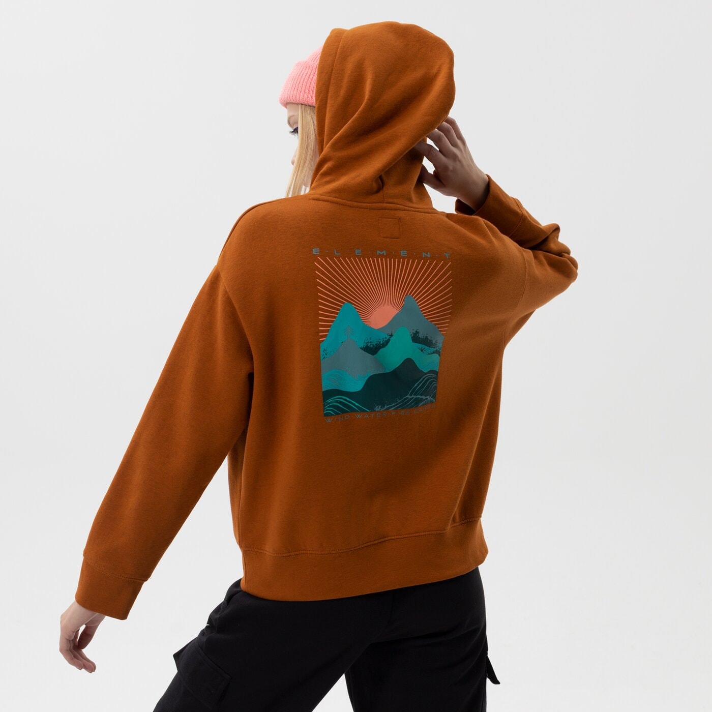 Дамски суичър ELEMENT СУИТЧЪР С КАЧУЛКА LAHOTAN HOOD W z3hob43700 цвят кафяв