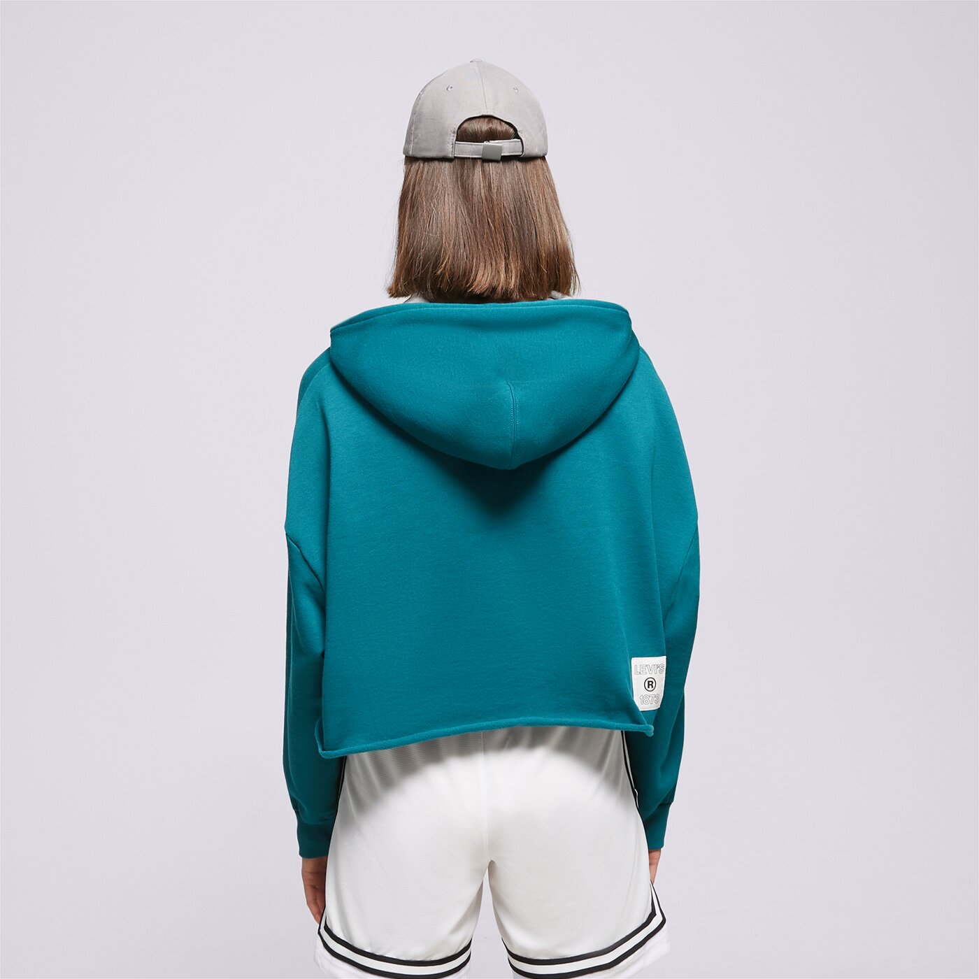 Дамски суичър LEVI'S СУИТЧЪР С КАЧУЛКА GRAPHIC CROP PRISM T3 a08890031 цвят син