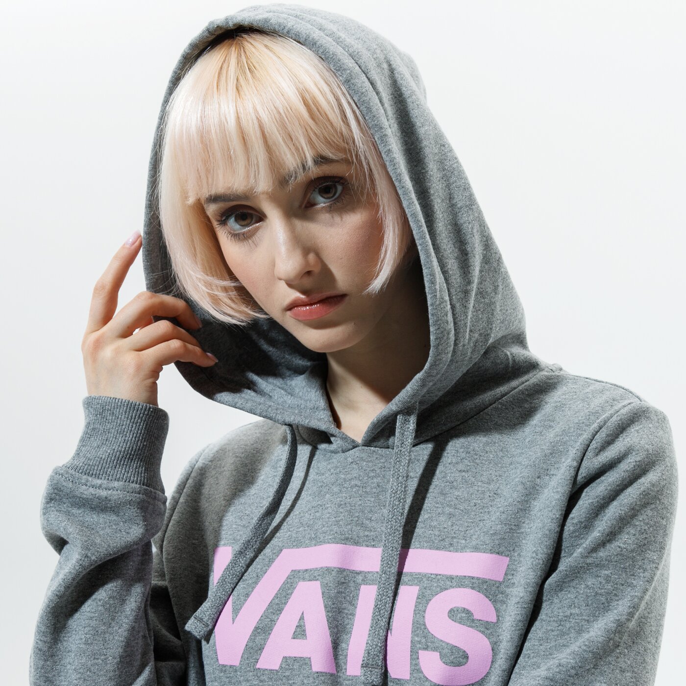 Дамски суичър VANS СУИТЧЪР С КАЧУЛКА WM CLASSIC V II HOODIE CEMENT HEATHER vn0a53ov02f1 цвят сив