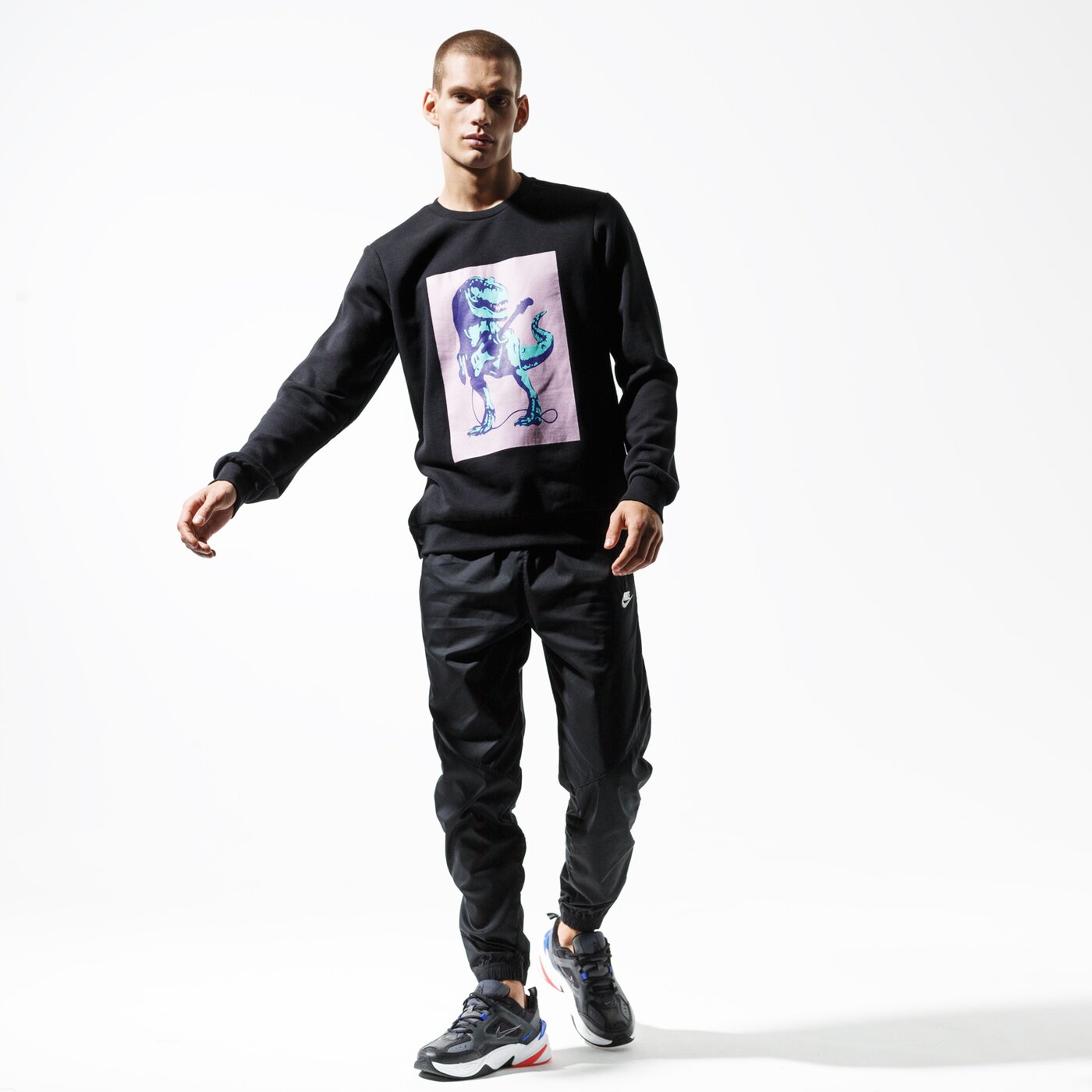 Мъжки суичър CONFRONT СУИТЧЪР DINO SWEATSHIRT cf39blm30001 цвят черен