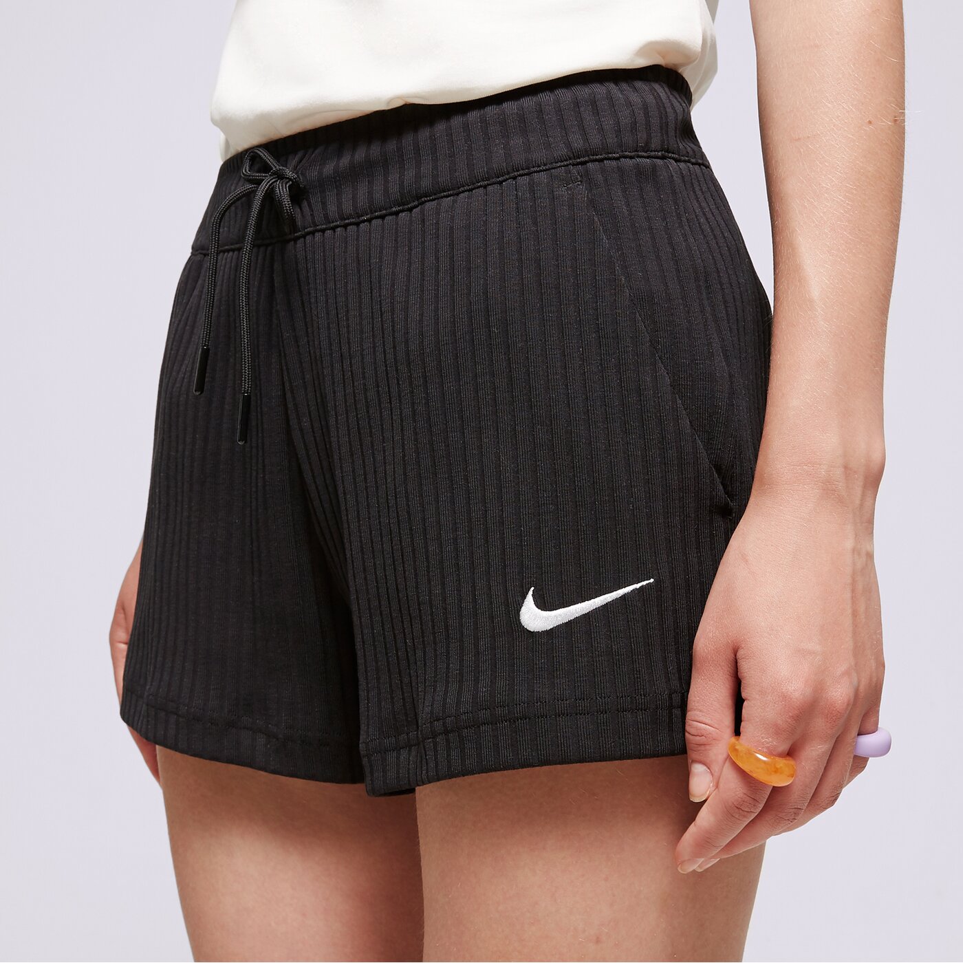 Дамски къси панталони NIKE ШОРТИ W NSW RIB JRSY dv7862-010 цвят черен