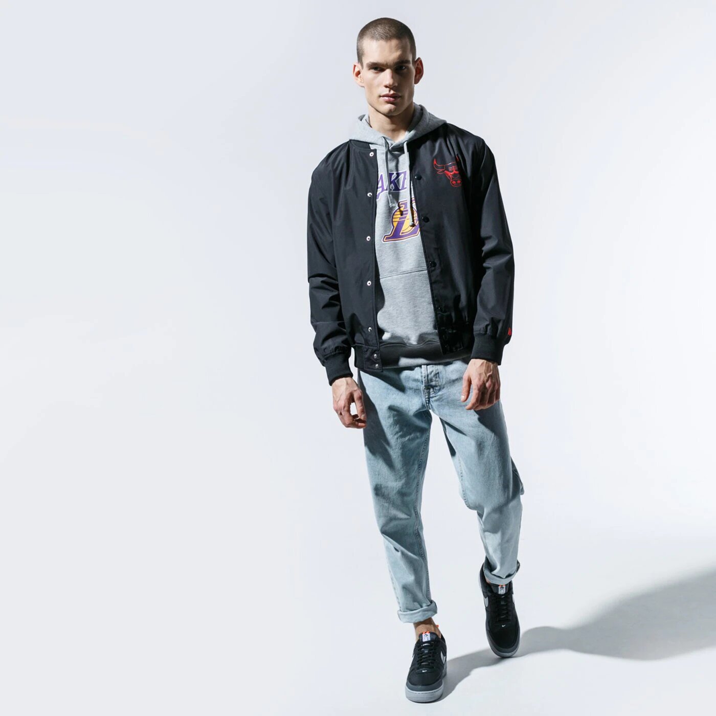 Мъжки суичър NEW ERA СУИТЧЪР NBA ТОП 6 LA LAKERS LOS ANGELES LAKERS LGH 11530758 цвят сив