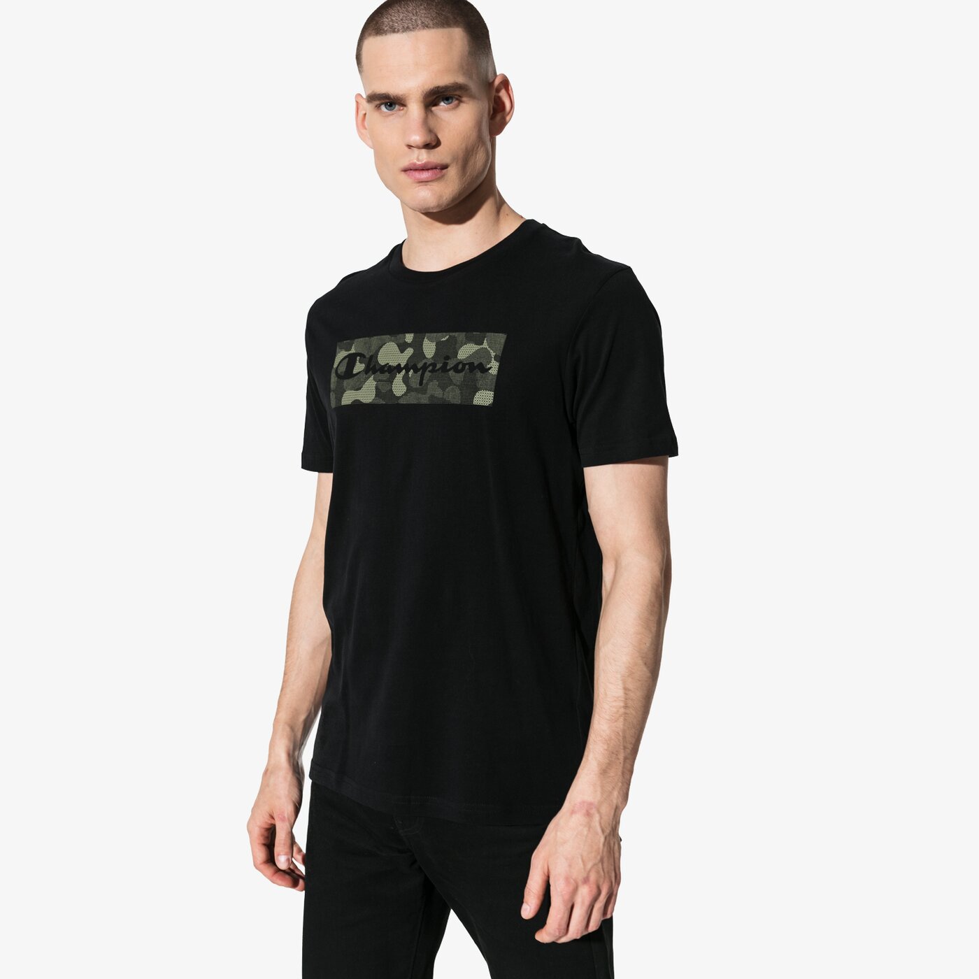 Мъжка тениска CHAMPION ТЕНИСКА SS PRINTED ТЕНИСКА chz191183-2175 цвят черен