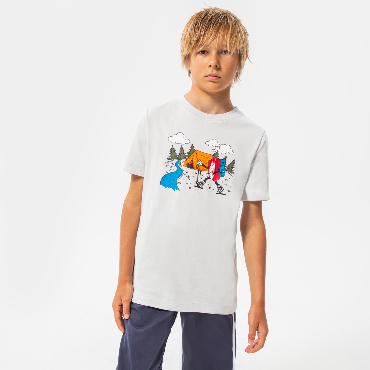 Детска тениска NIKE ТЕНИСКА B NSW TEE BOXY 1 BOY dq3854-025 цвят сив