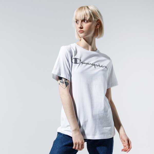 Дамска тениска CHAMPION ТЕНИСКА LADY SHINE LOGO TEE 113863ww001 цвят бял