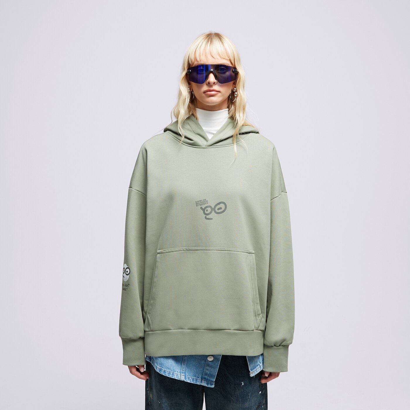 Мъжки суичър S.NOW JOB SIZEER HOODIE “POV” OLIVE si123blu50003 цвят зелен