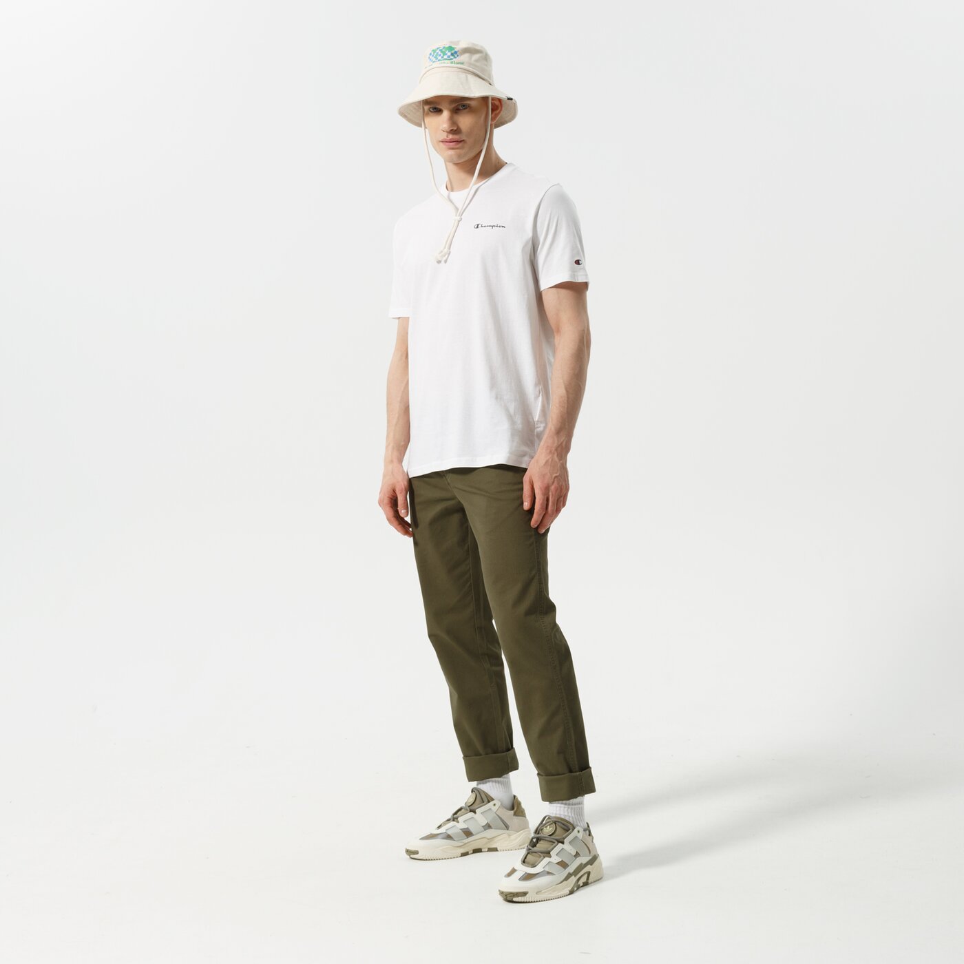 Мъжка тениска CHAMPION ТЕНИСКА CREWNECK ТЕНИСКА 218281ww001 цвят бял