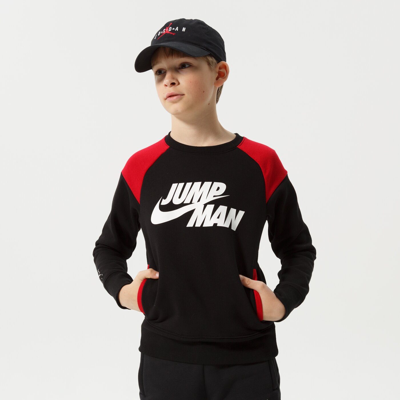 Детски суичър JORDAN СУИТЧЪР JUMPMAN X NIKE FLC CREW BOY 95b133-023 цвят черен