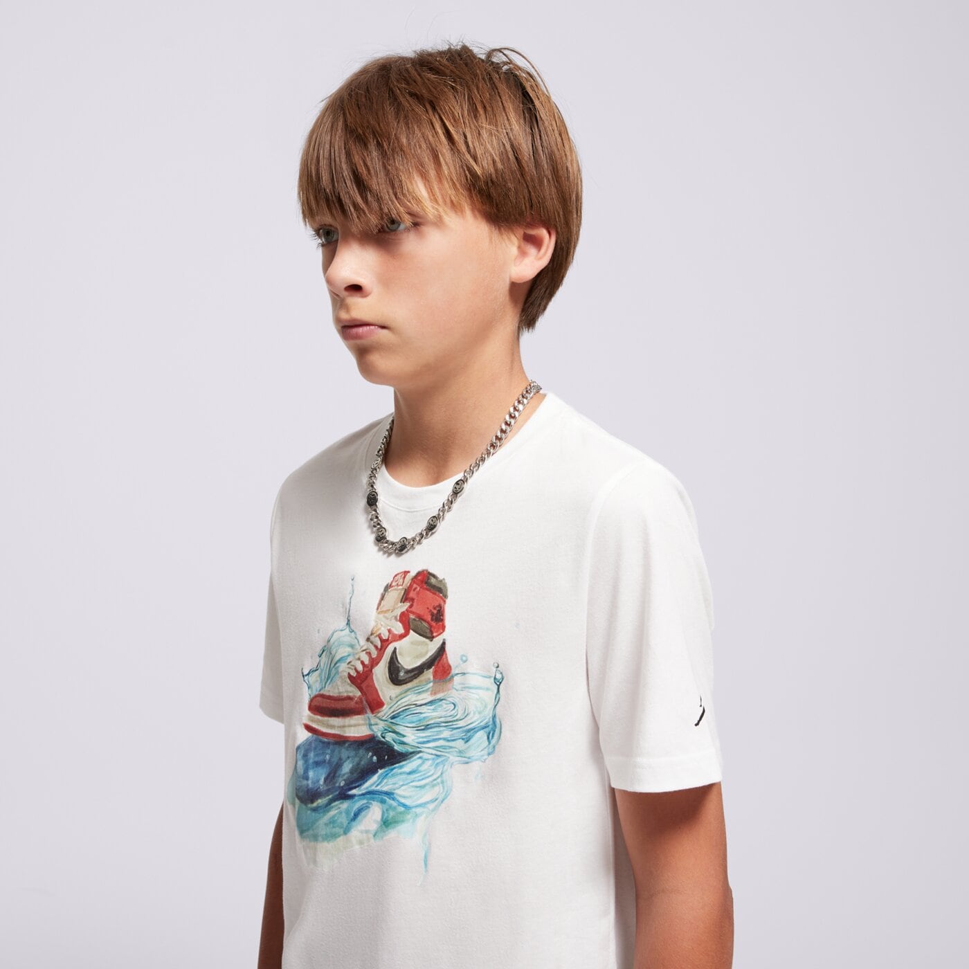 Детска тениска JORDAN ТЕНИСКА JDB AJ1 WAVE SS TEE BOY 95f043-001 цвят бял