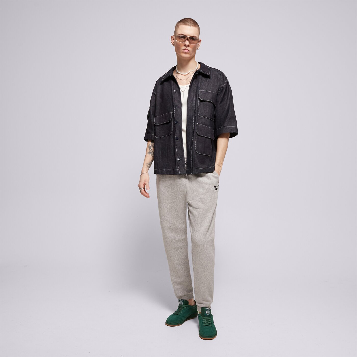 Мъжки панталони REEBOK ПАНТАЛОНИ RI LEFT LEG JOGGER 100068271 цвят сив